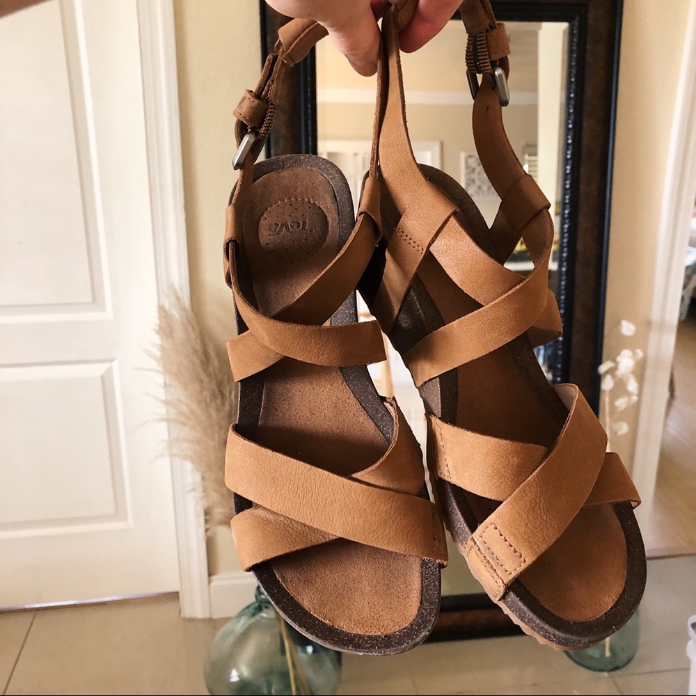 Brown Teva Wedge Sandals